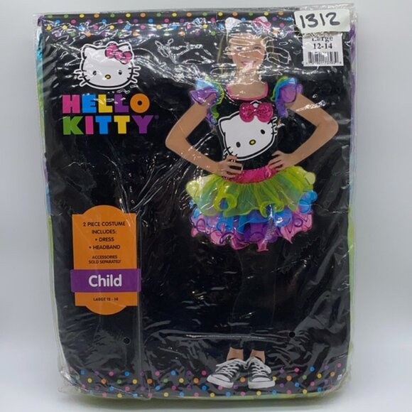 Hello Kitty Girls 2 Piece Halloween Cosplay Costume Size Large 12-14 - Picture 9 of 9